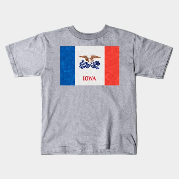 State flag of Iowa Kids T-Shirt by Enzwell